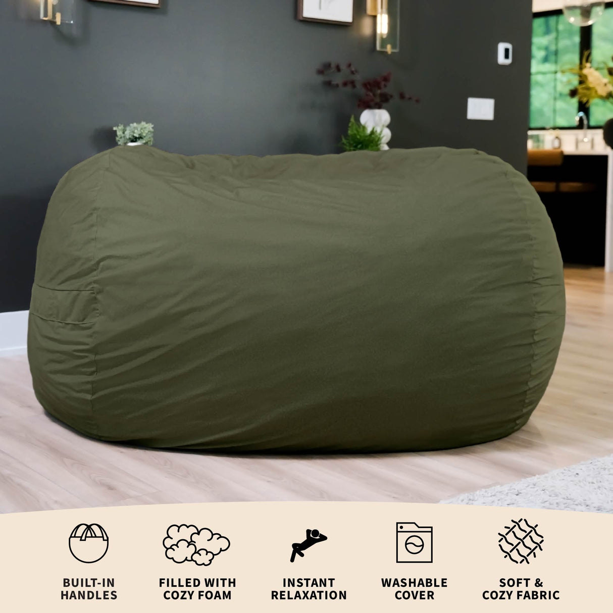 Fuf® 7Ft Oversized Foam Bean Bag