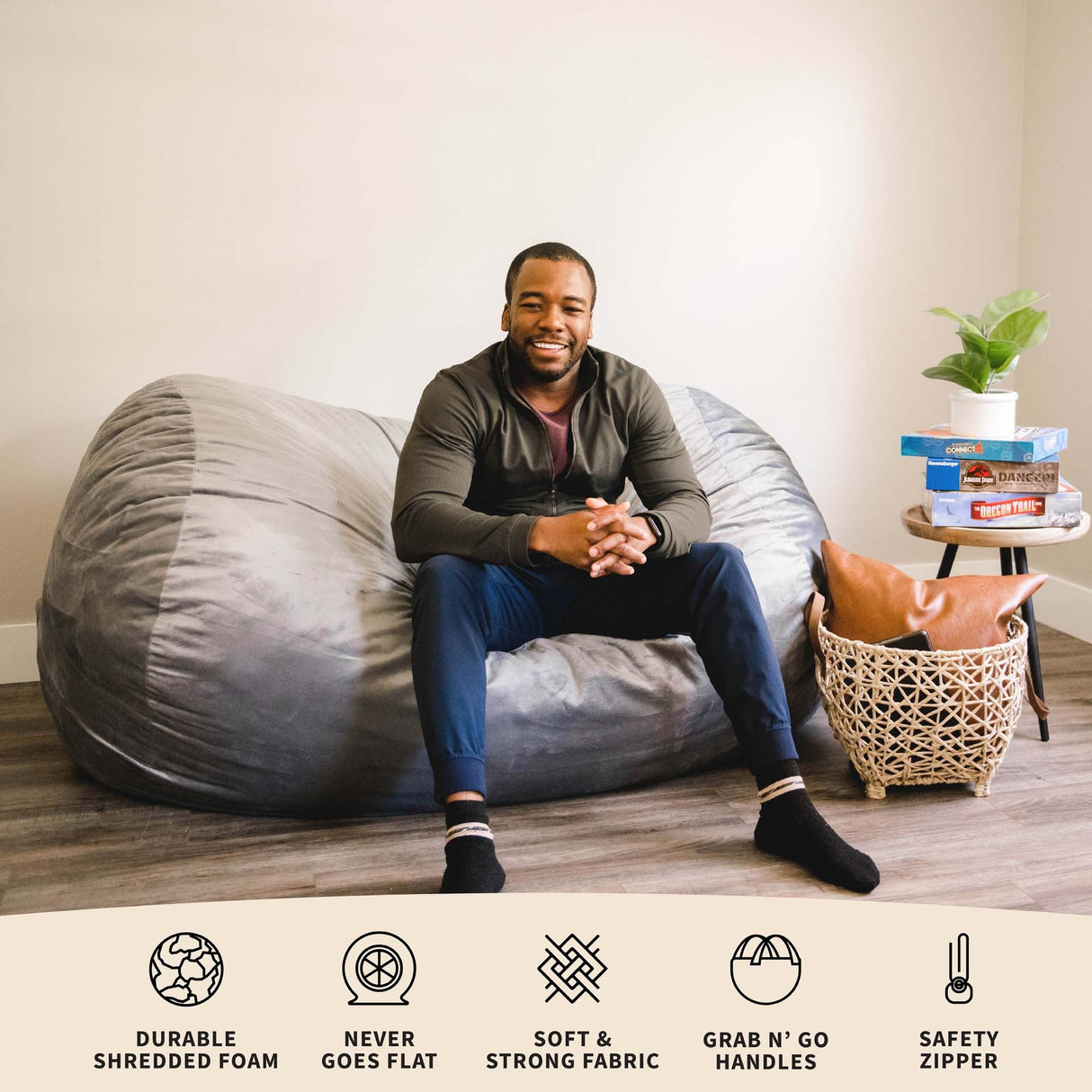 Fuf® 6Ft Foam Bean Bag Lounger