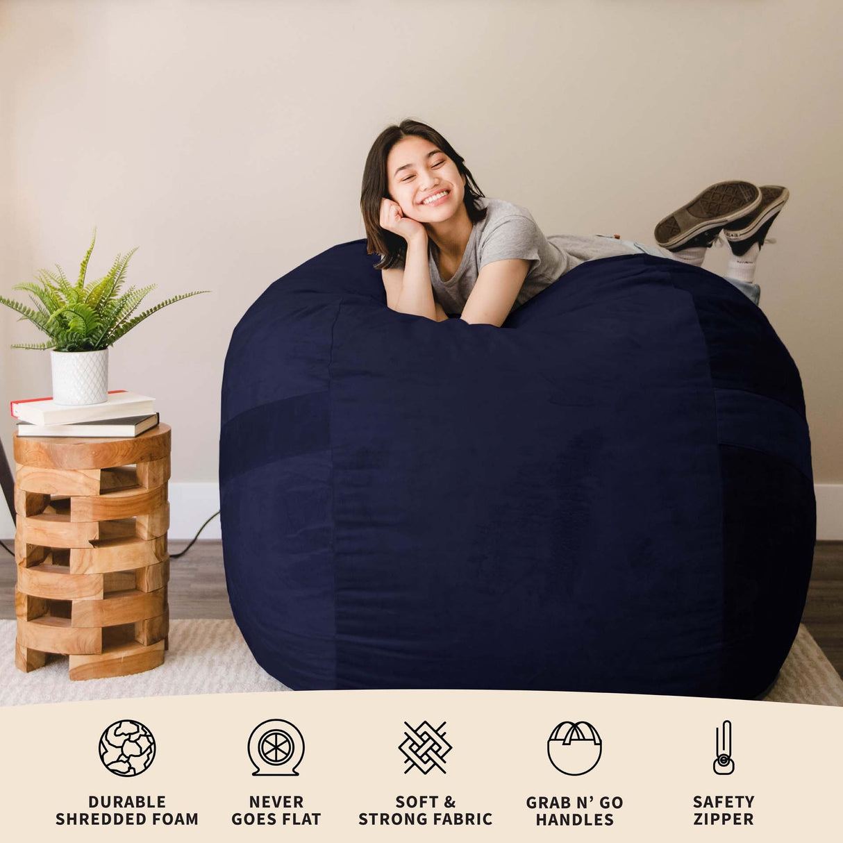 Fuf® 5Ft Foam Bean Bag
