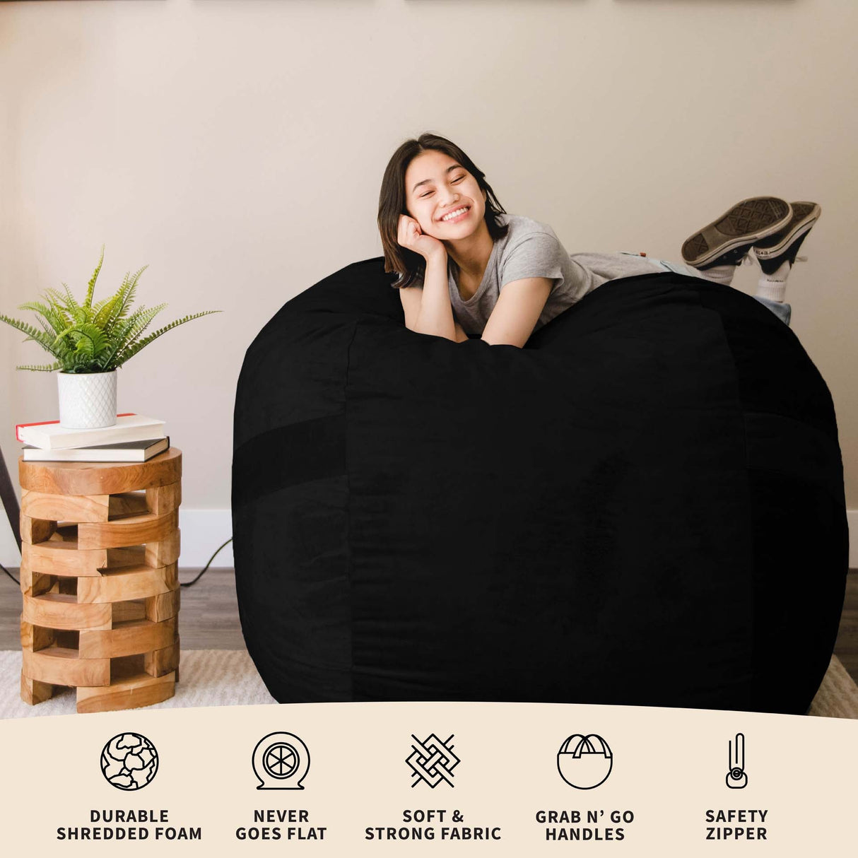 Fuf® 5Ft Foam Bean Bag