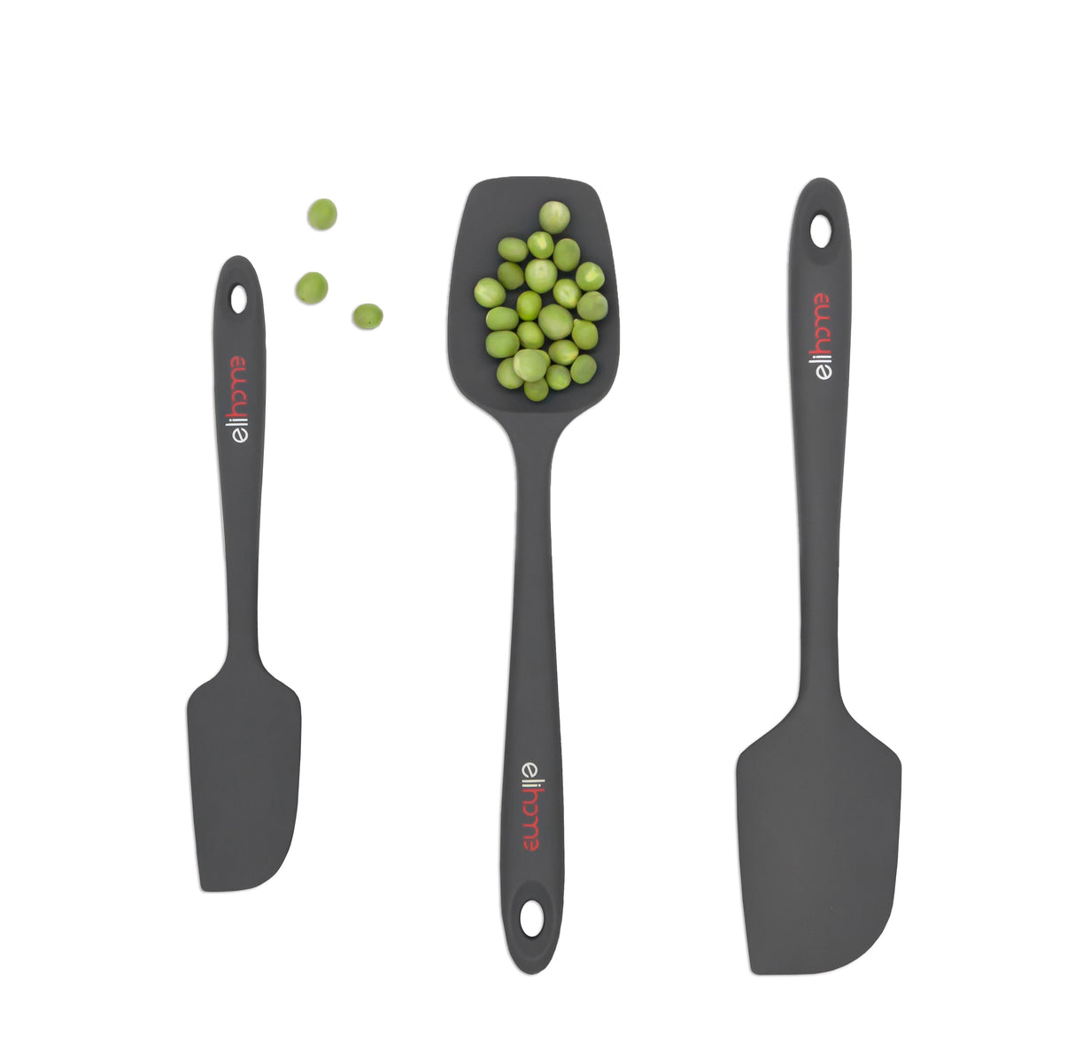 Elihome 3 Piece Silicone Spatula Set - Red
