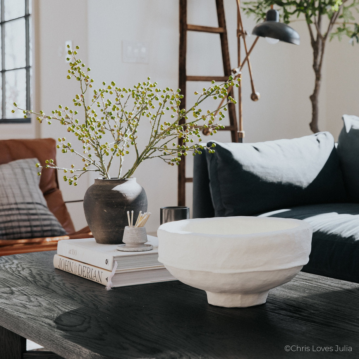 Stoneware Match Strike with Tray