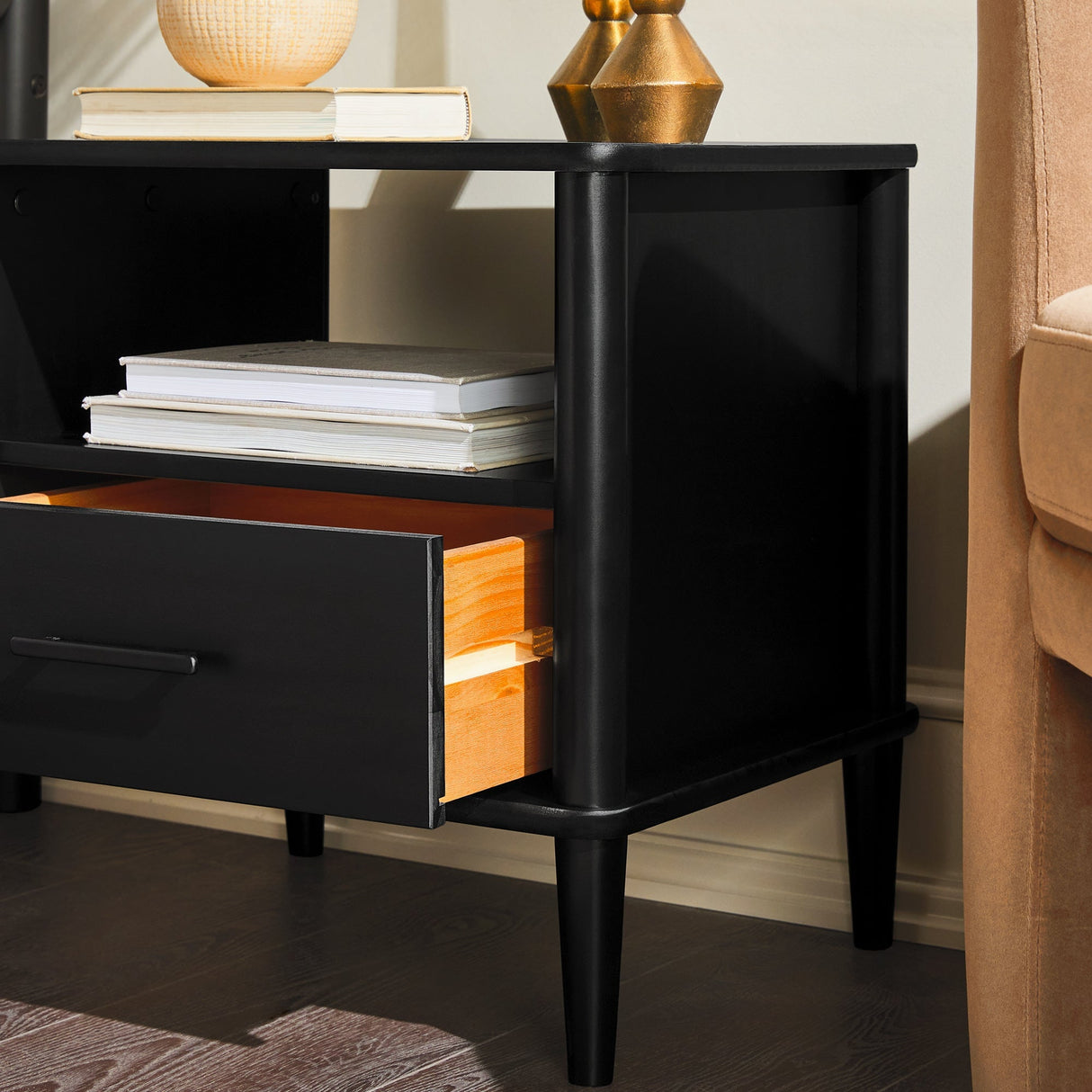 Walker Edison Spindle Transitional 1-Drawer Nightstand
