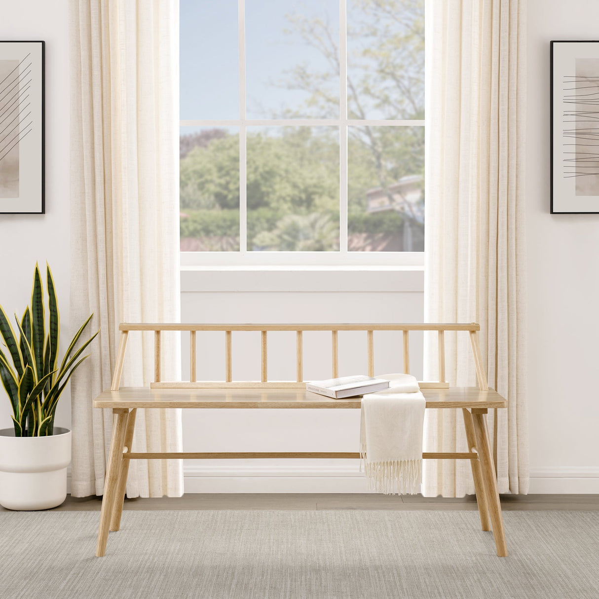 Walker Edison Spindle 47" Low Back Bench