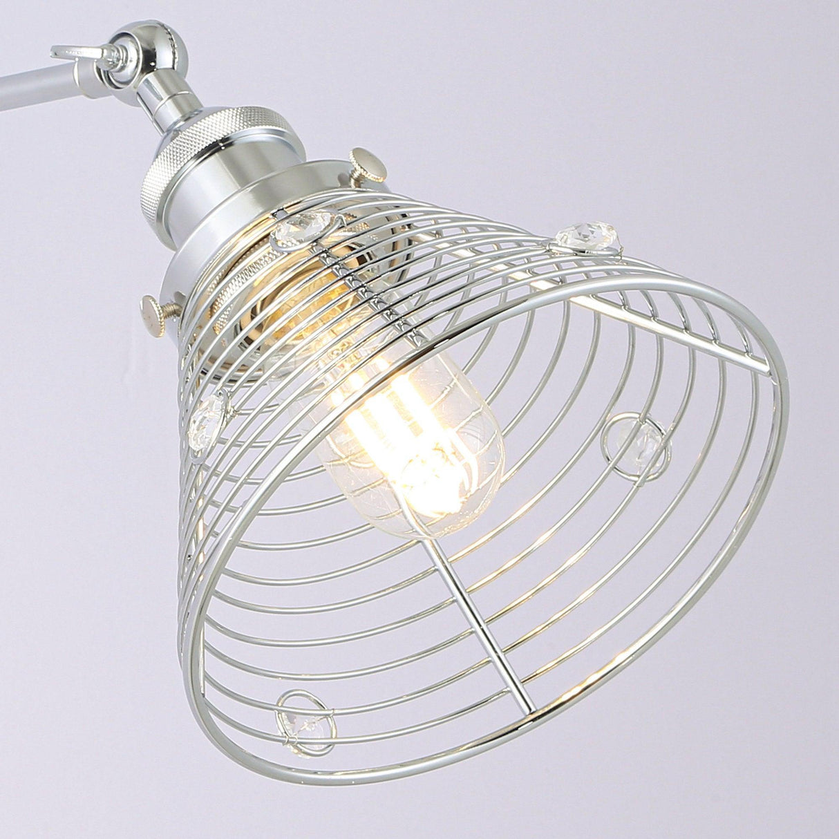 1-Light Modern Silver Wall Scone Light