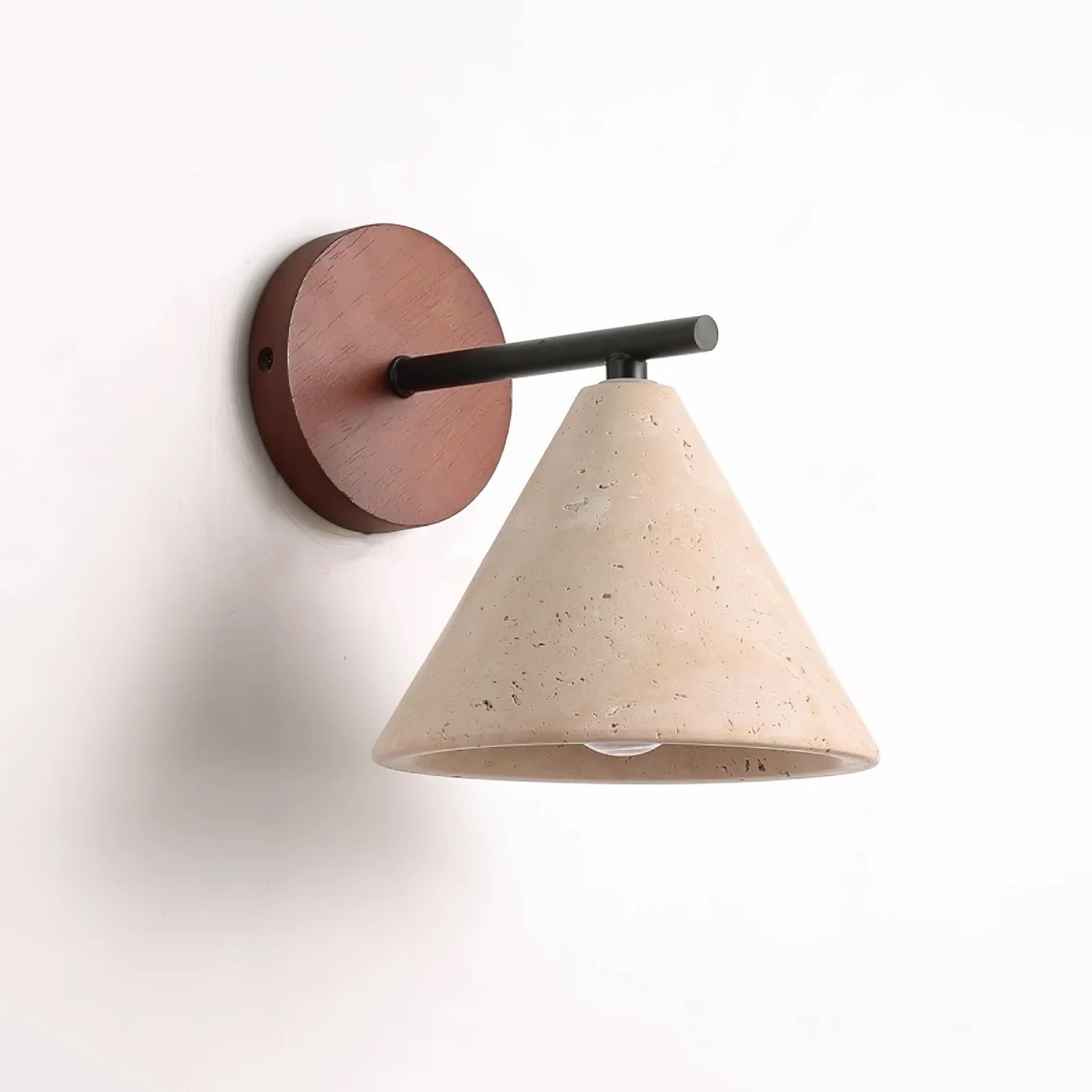 Conical Finley Travertine Wall Lamp