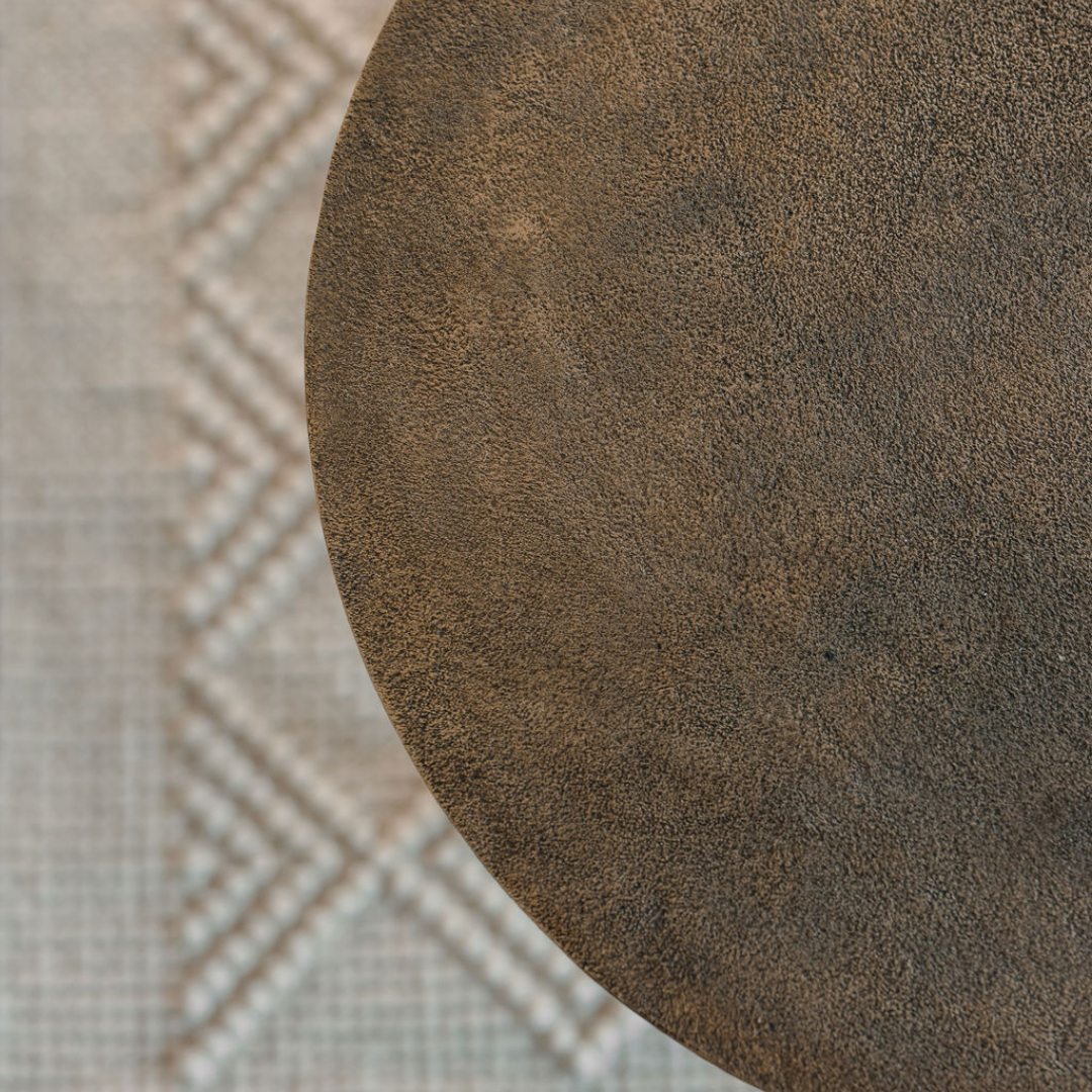 Antique Brass Aluminum Accent Table