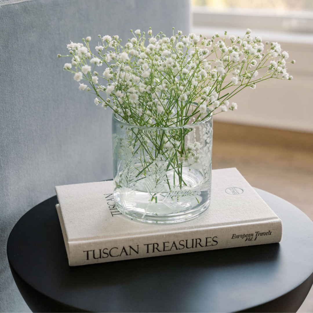 Etched Glass Candleholders