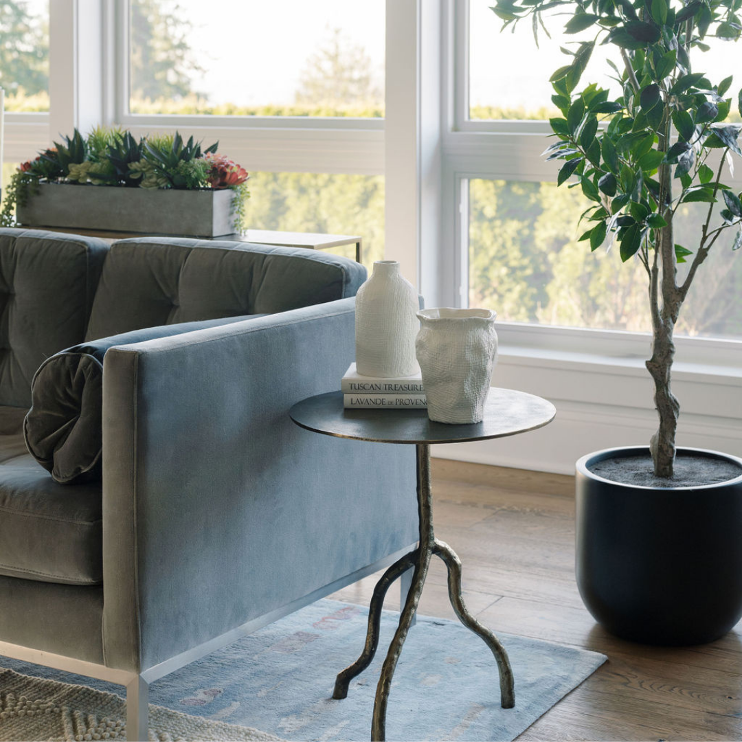 Antique Brass Aluminum Accent Table
