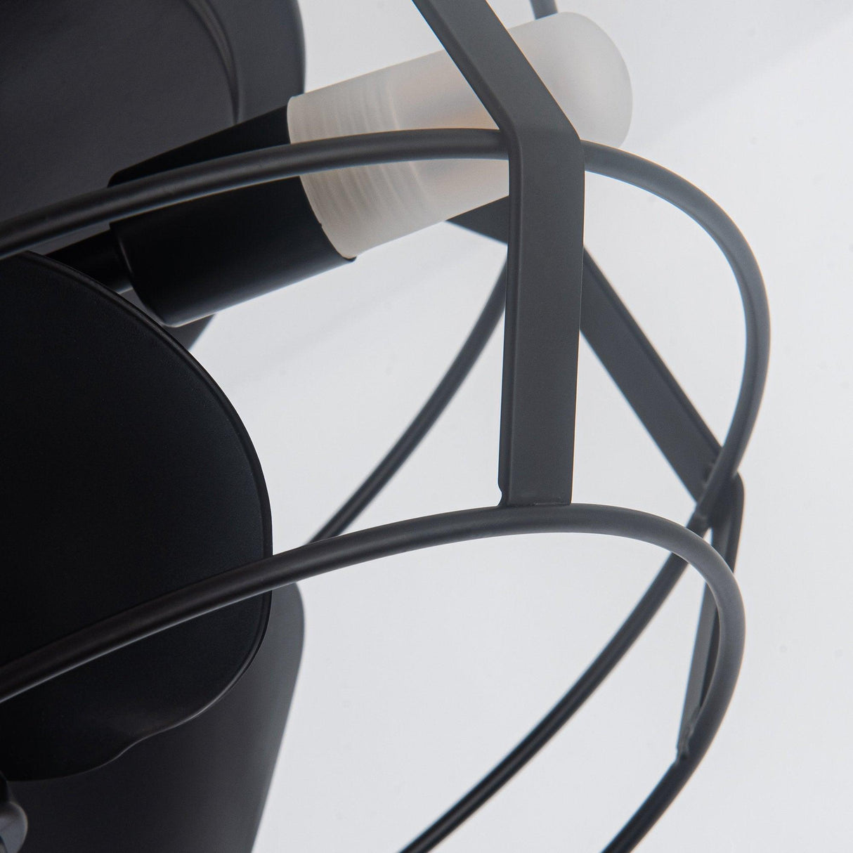 12" Flush Mount Low Profile Caged Small Ceiling Fan with Light and Remote Control