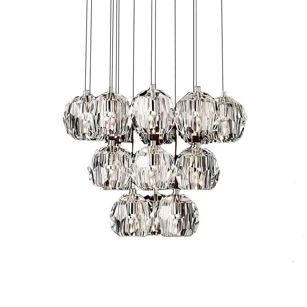 Kristal Crystal Round Cluster Chandelier
