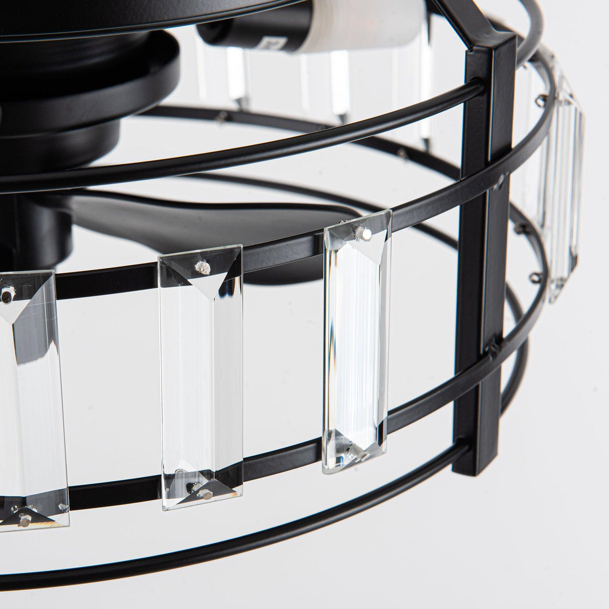 13" Modern DC Motor Flush Mount Reversible Crystal Ceiling Fan with Lighting and Remote Control