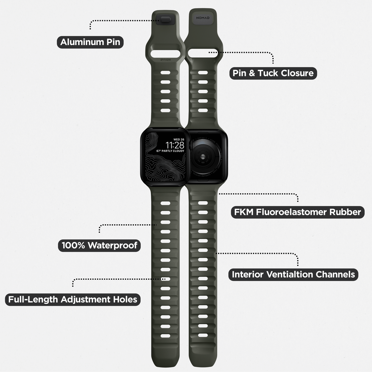 Sport Band - 46mm/49mm | Ash Green