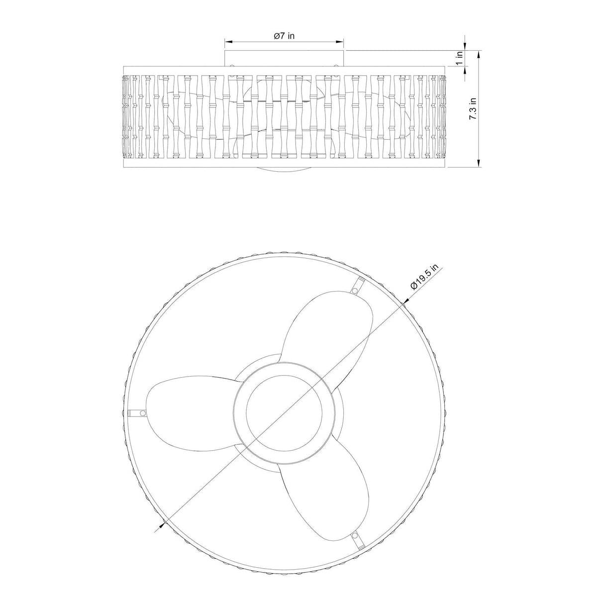 20" Farmhouse DC Motor Flush Mount Reversible Ceiling Fan with LED Lighting and Remote Control