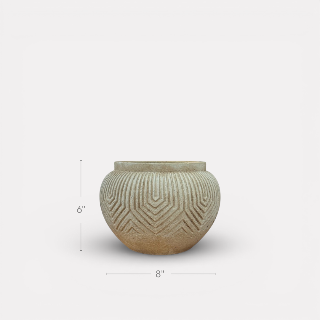 Linden Concrete Vessel, 8"D X 6"H