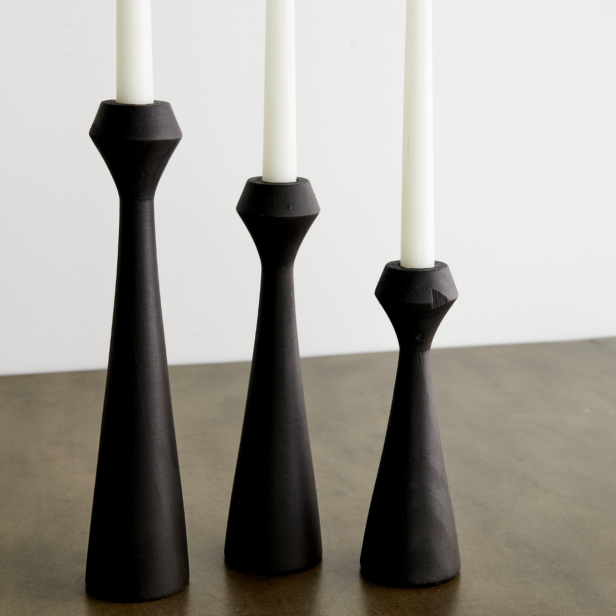 Tapered Diamond Wood Candle Holder