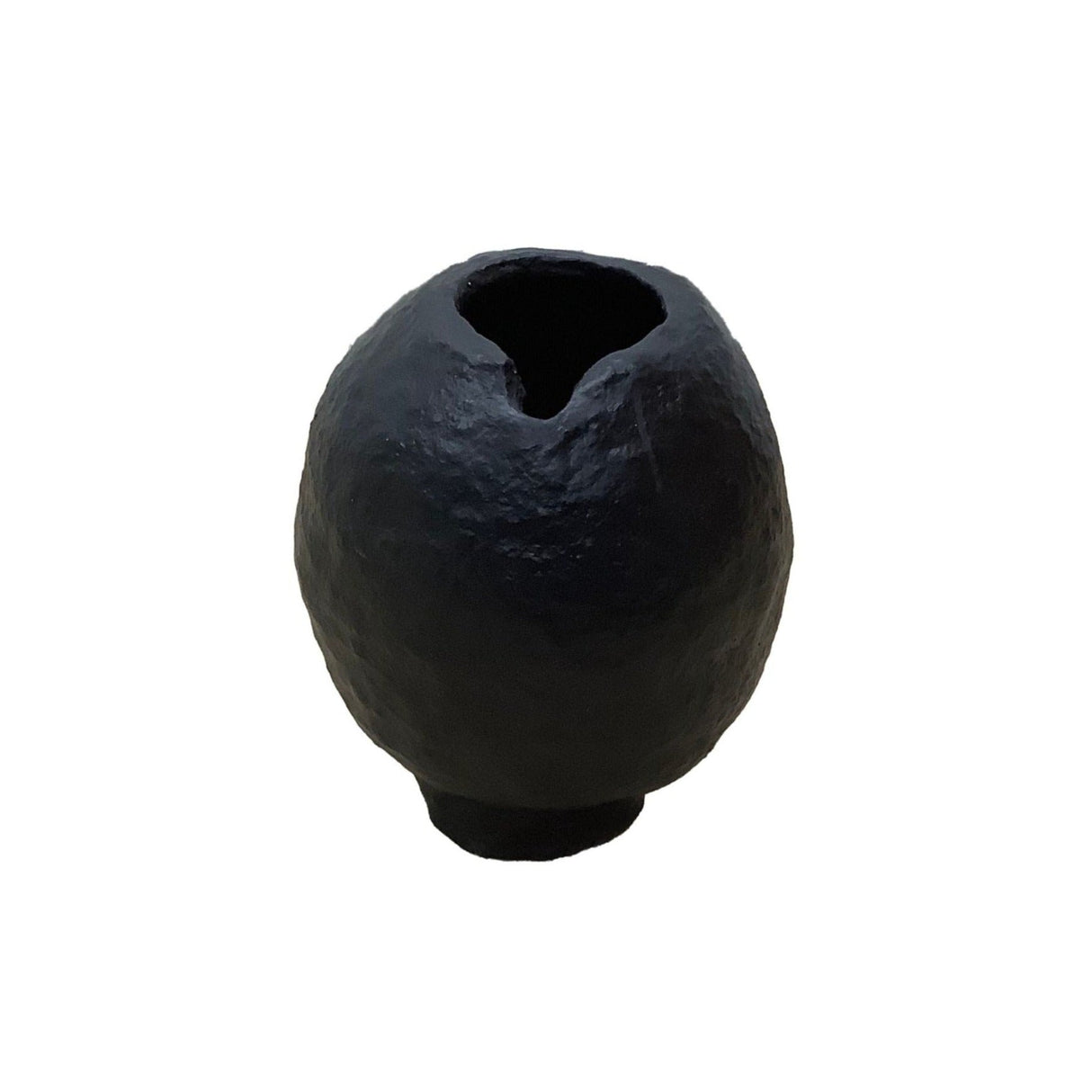 Paper Mache Moon Vase - Black