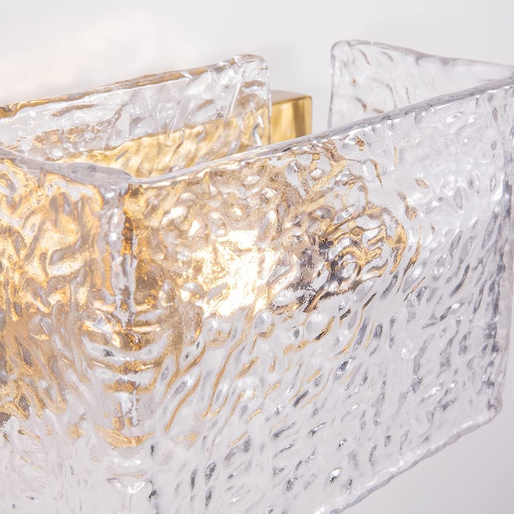 Water Pattern Glass Square Wall Sconce Lamp