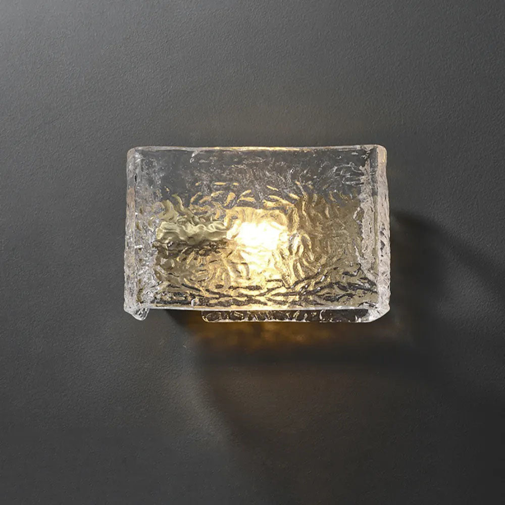 Water Pattern Glass Square Wall Sconce Lamp