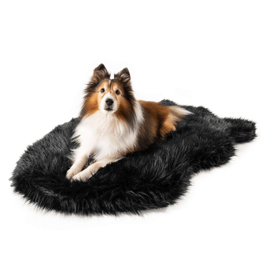 PupRug by Paw.com® Faux Fur Orthopedic Dog Bed - Curve Midnight Black