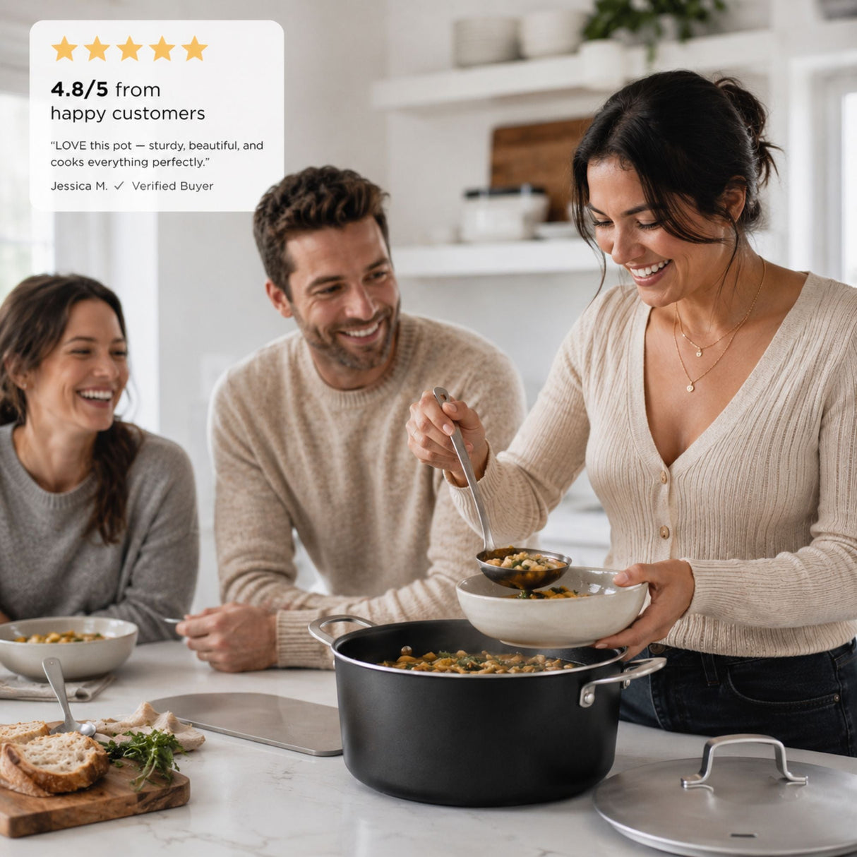 Stock Pot with Lid, 4.5-Qt