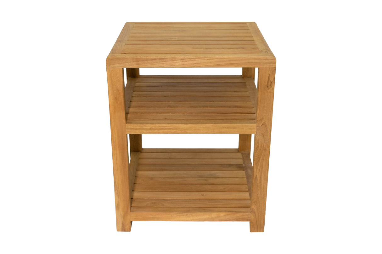 Charleston Natural Teak Spa/Bathroom - Under Sink - Storage Bench - 14"