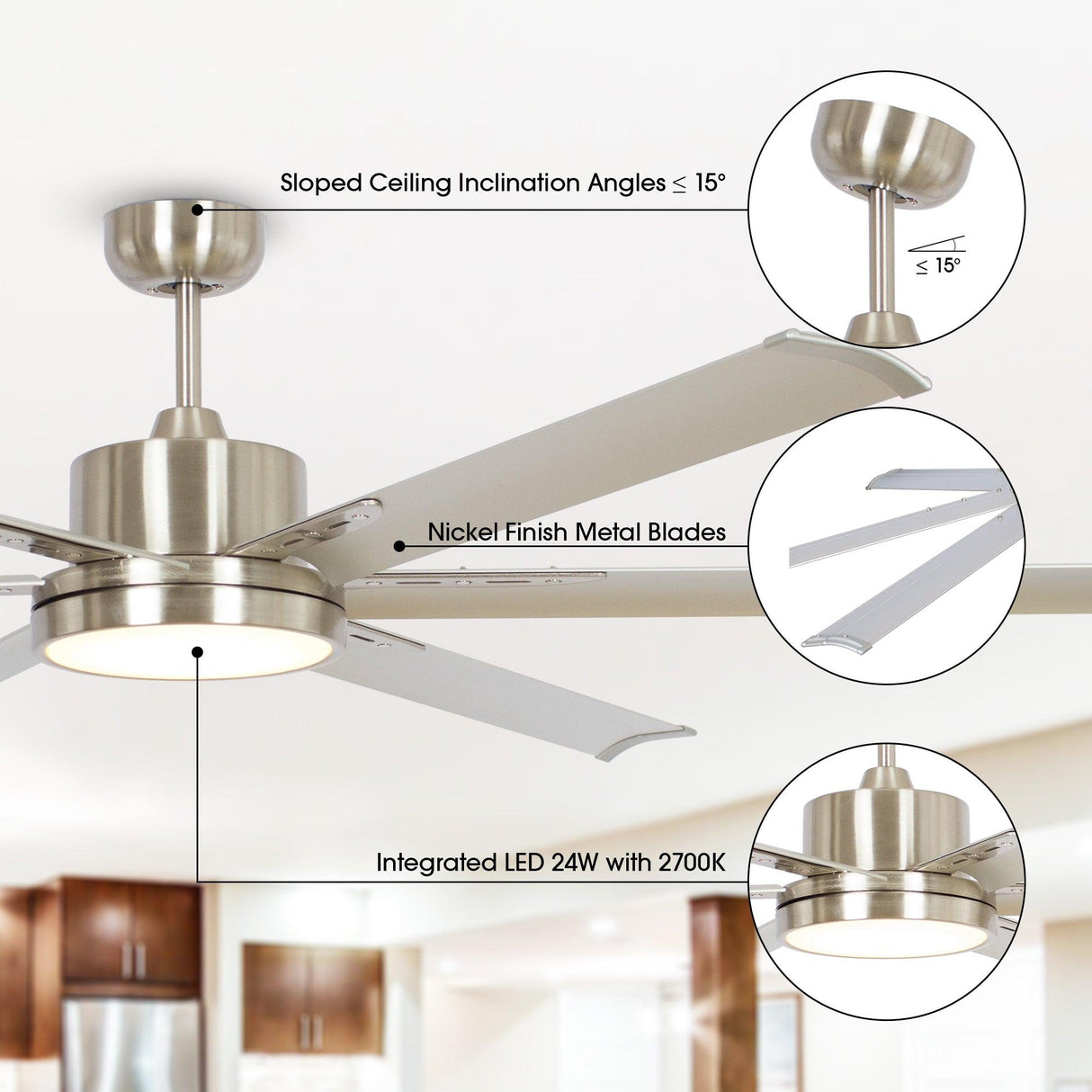 65'' Inch Freda DC Motor Modern Ceiling Fan Led Light Remote Control