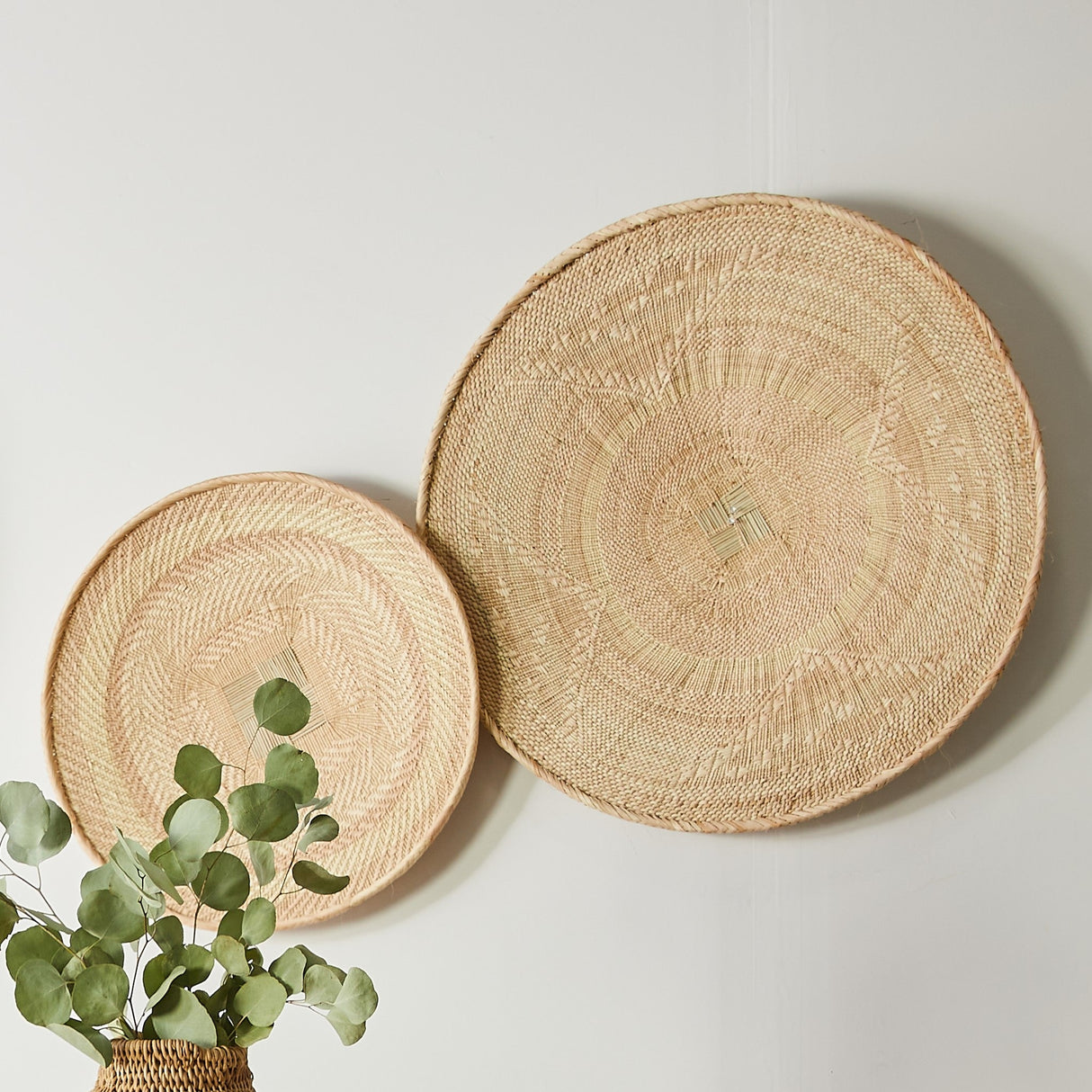 African Wall Basket Decor | Statement Binga Blonde Woven Wall Basket