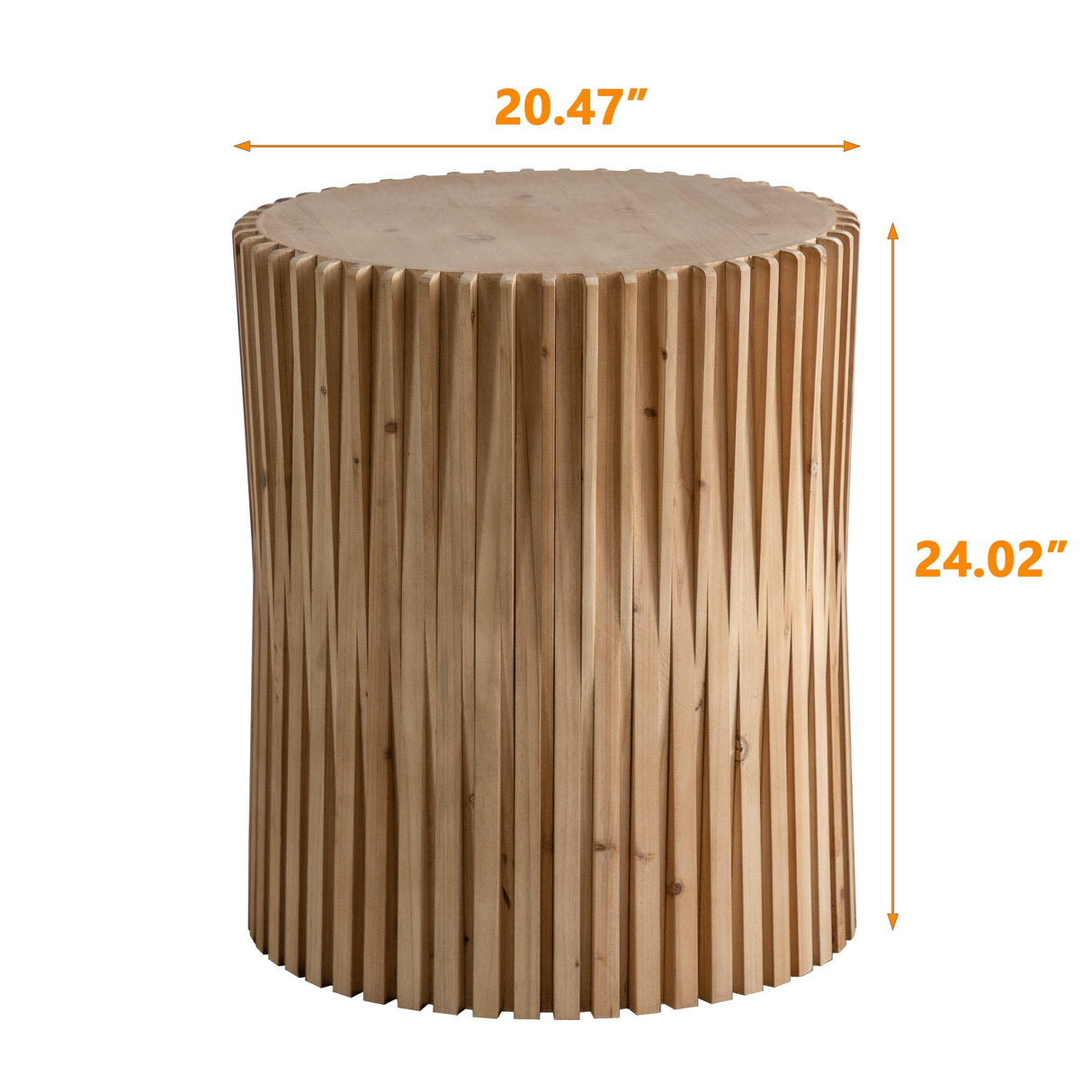Retro Fashion Style Cylindrical MDF Coffee Table with Vertical Texture Relief Design, Suitable for Living Room, Office and Dining Room