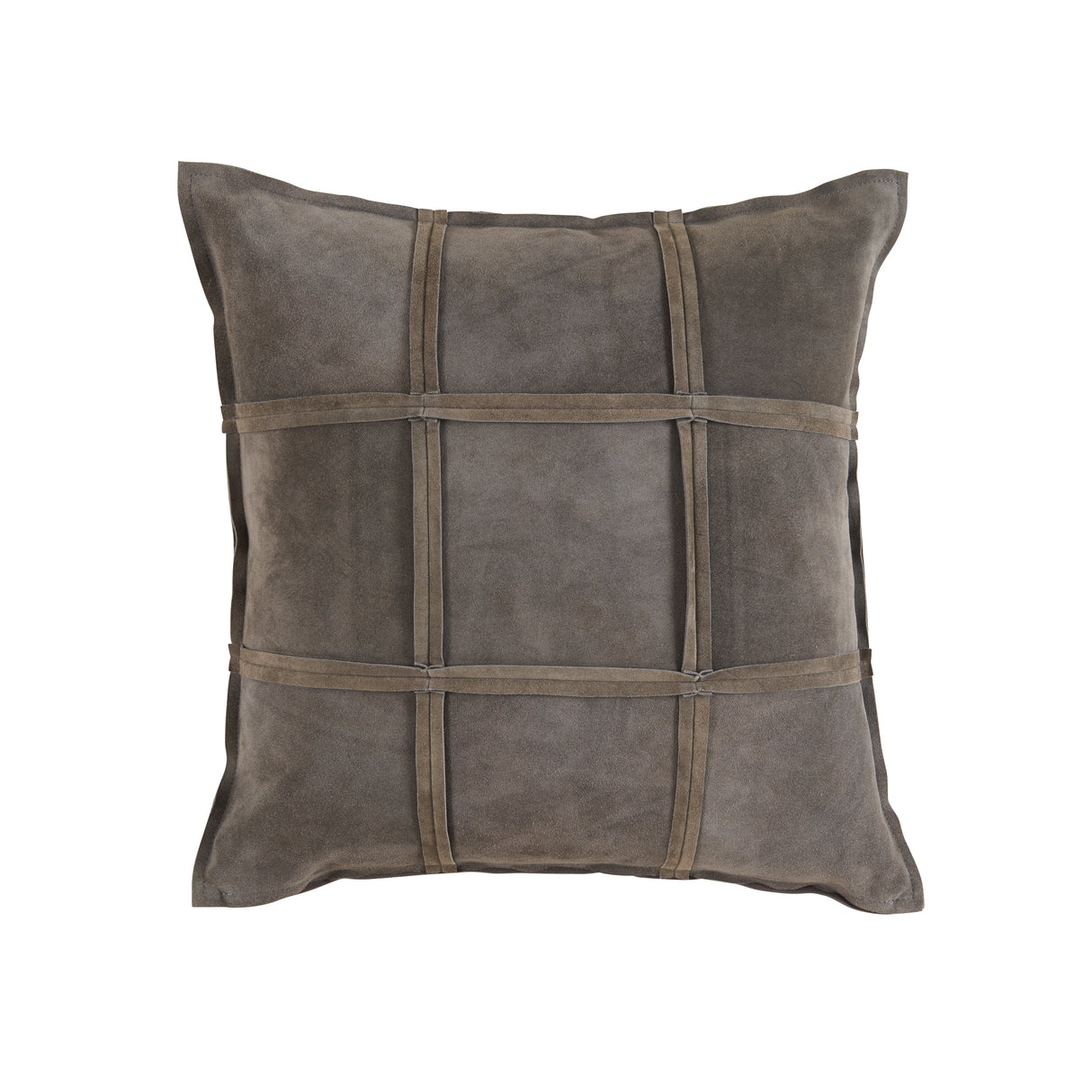 Sonia Light Grey Suede Pillow 22" x 22"