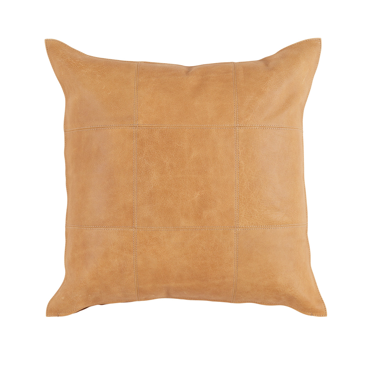 Divya Natural Leather Pillow 22" x 22"