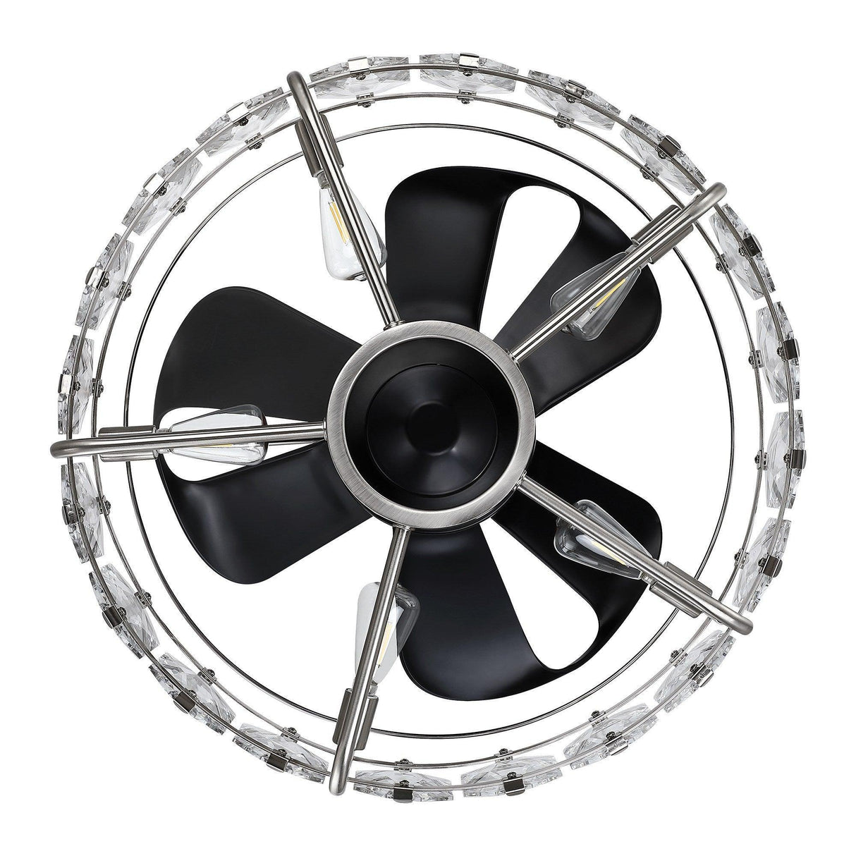 23" Modern DC Motor Downrod Mount Reversible Fandelier Ceiling Fan with Lighting and Remote Control