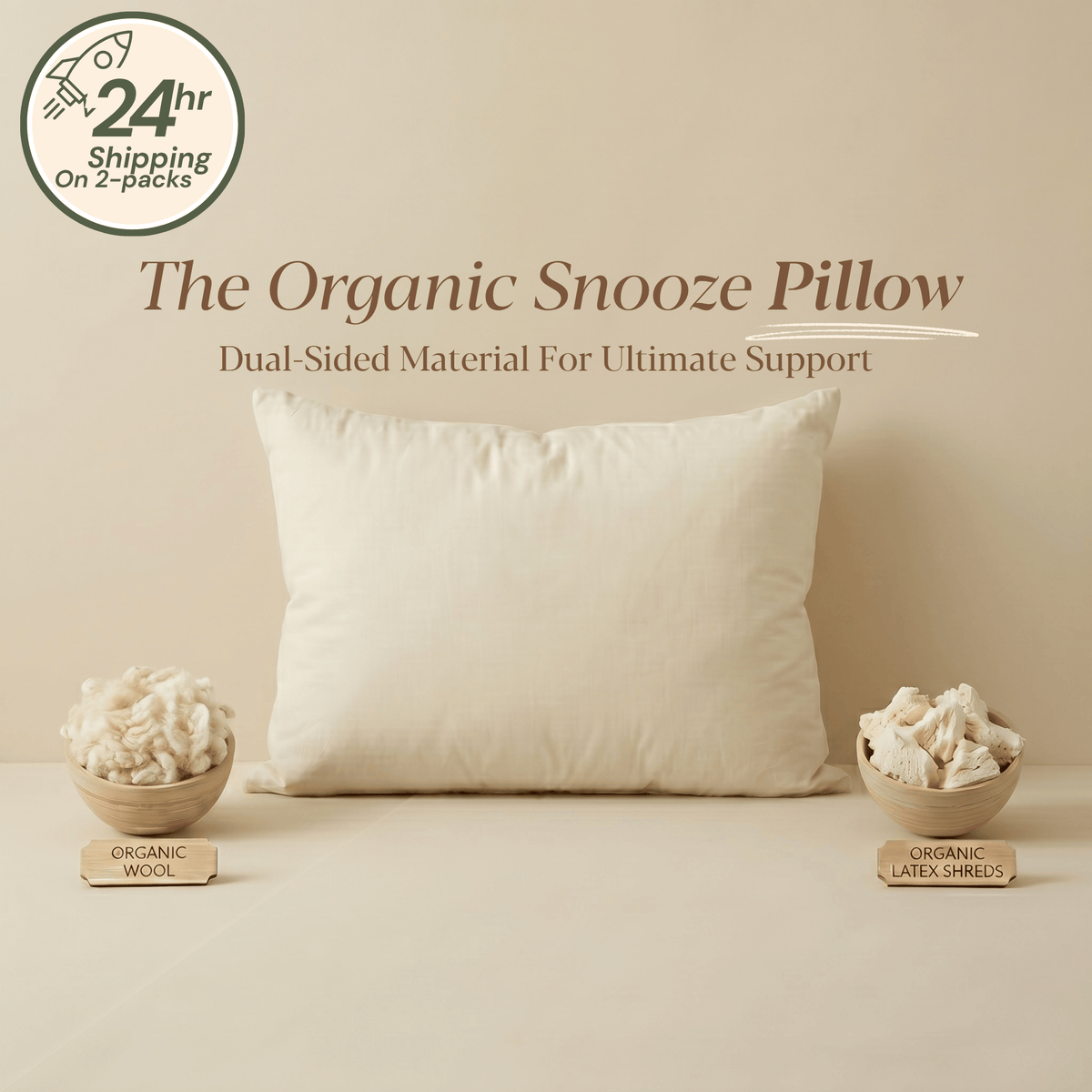 Dual Sided Pillow Firm or Plush (WOOL/LATEX)