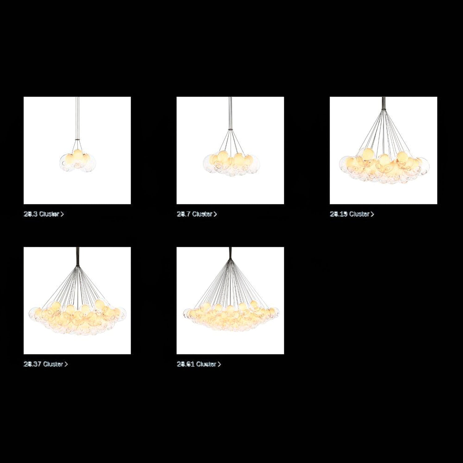 28 Multiple Colour Chandelier - Cluster