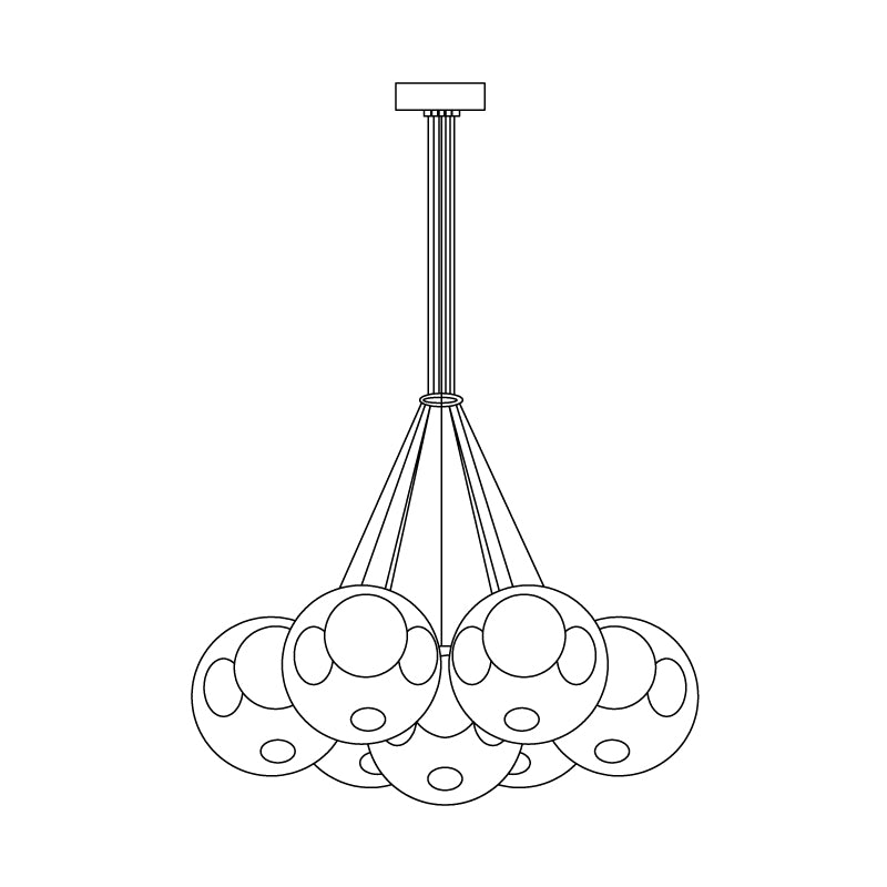 28 Multiple Colour Chandelier - Cluster