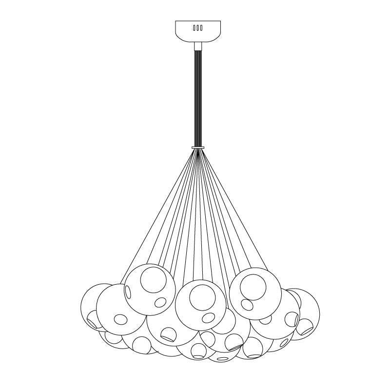 28 Multiple Colour Chandelier - Cluster