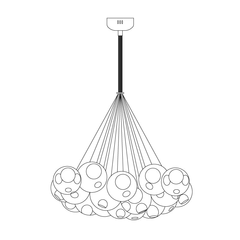 28 Multiple Colour Chandelier - Cluster