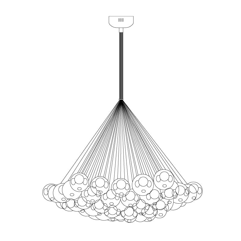 28 Multiple Colour Chandelier - Cluster