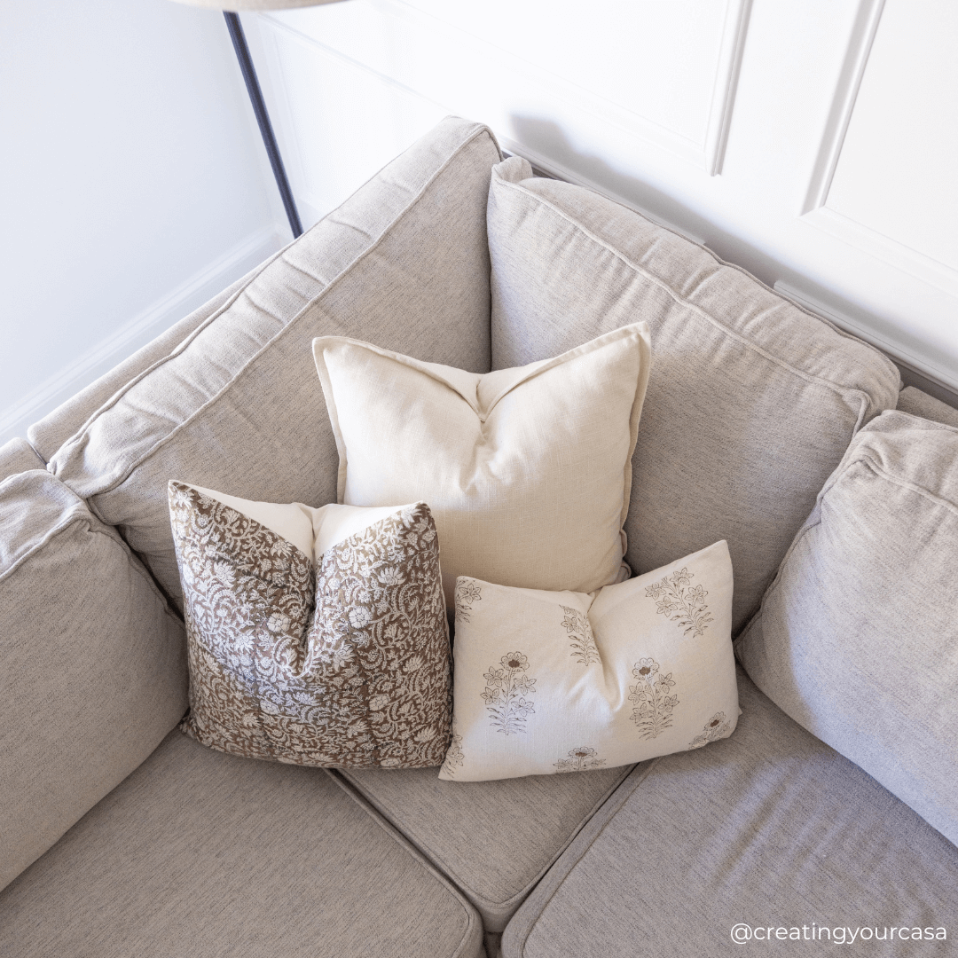 Ella Floral Block Printed Pillow Cover | Lumbar