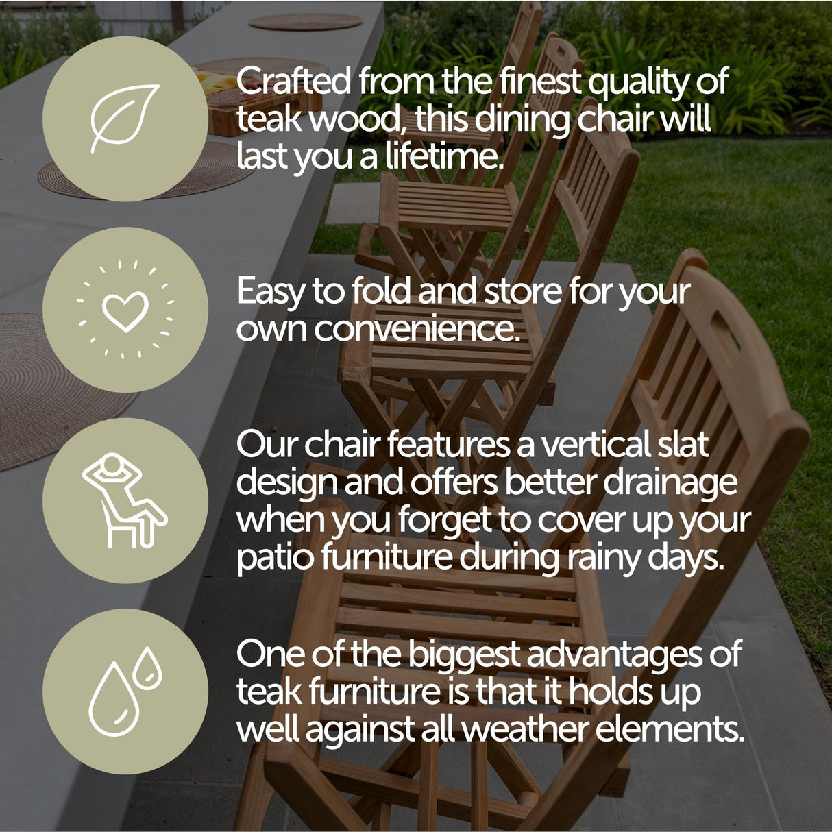 Emmett Natural Teak Indoor/Outdoor Folding Bar Stool