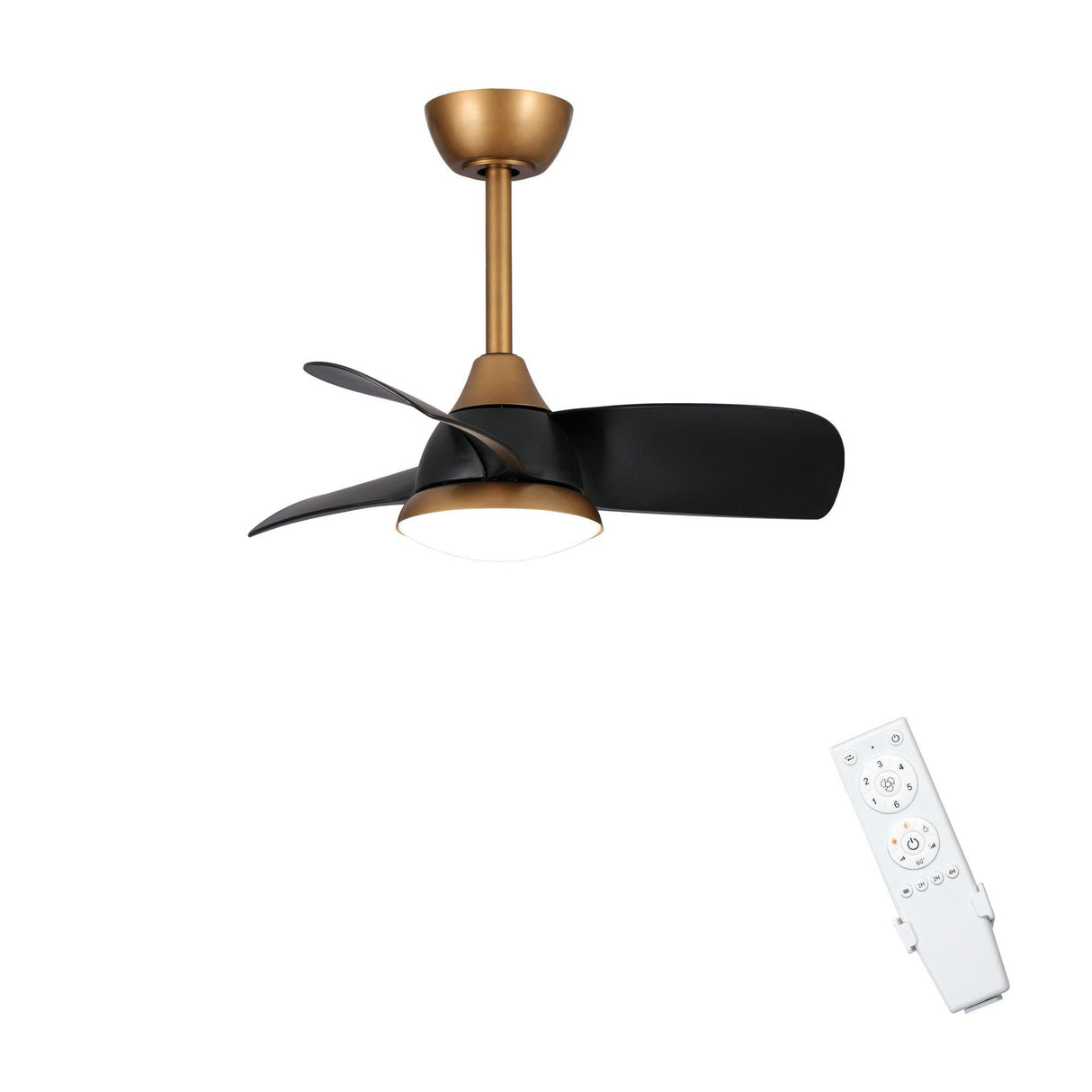 28" Modern DC Motor Downrod Mount Reversible Ceiling Fan with LED Lighting and Remote Control