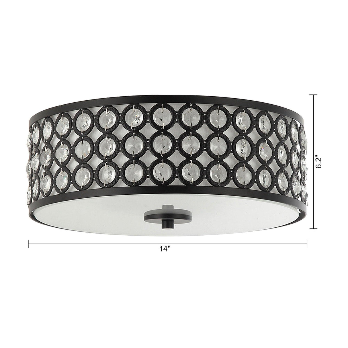 3-Light Modern LED Flush Mount Light with Crystal