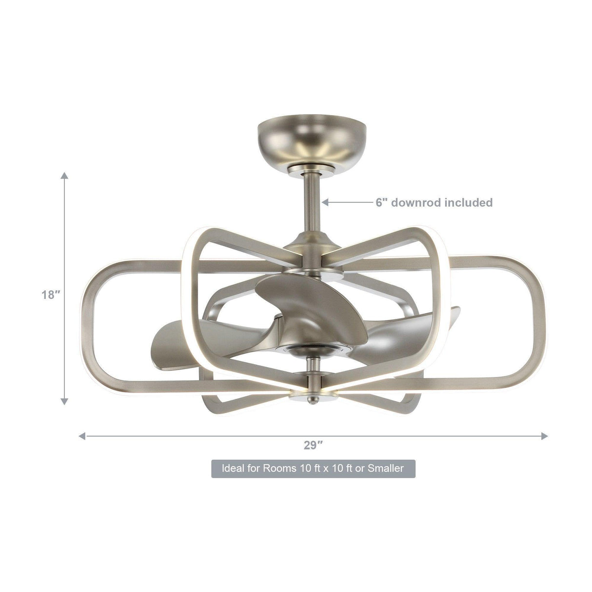 30" Theron Modern DC Motor Downrod Mount Reversible Ceiling Fan with LED Lighting and Remote Control