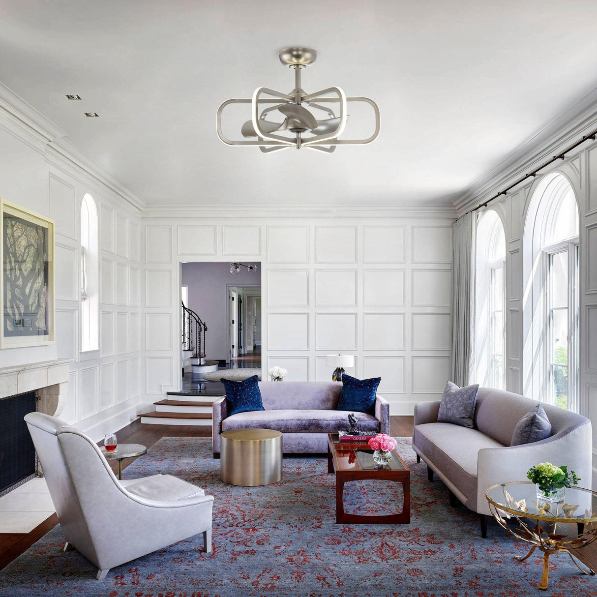 30" Theron Modern DC Motor Downrod Mount Reversible Ceiling Fan with LED Lighting and Remote Control