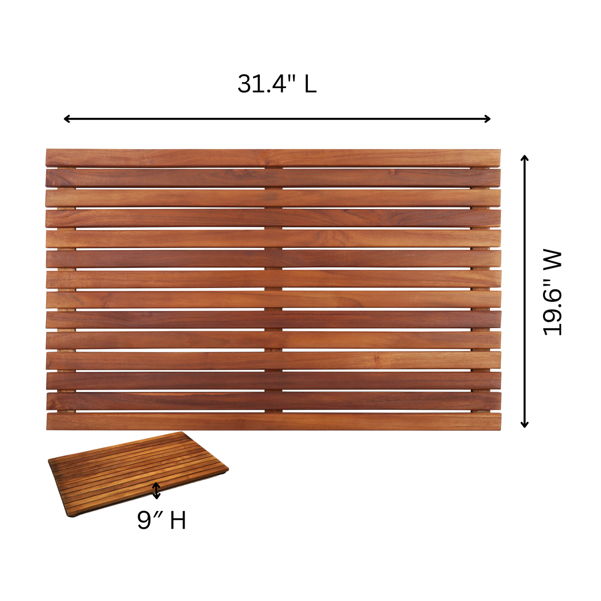 Bel Air Indoor or Outdoor Teak Shower and Bath Mat 31.4″ x 19.6″