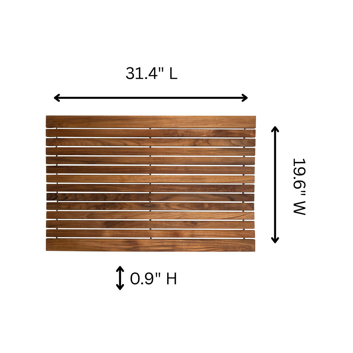 Belize Teak String Mat with Rubber Footing 31.4" x 19.6"