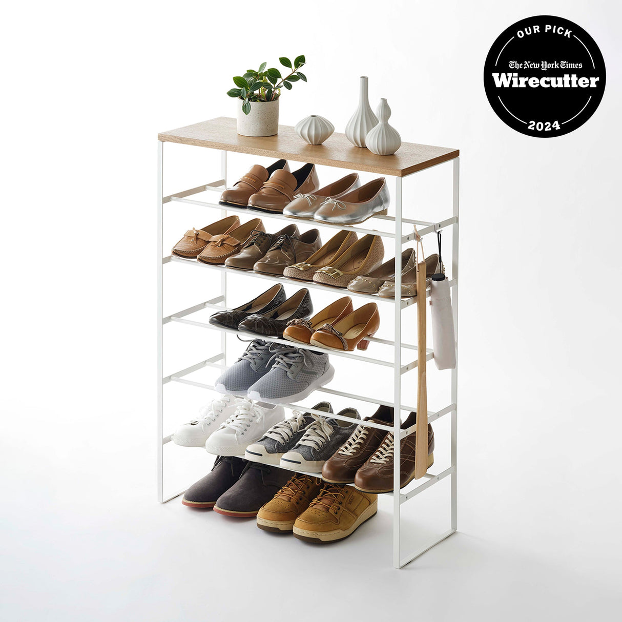 Six-Tier Shoe Rack (34" H) - Steel
