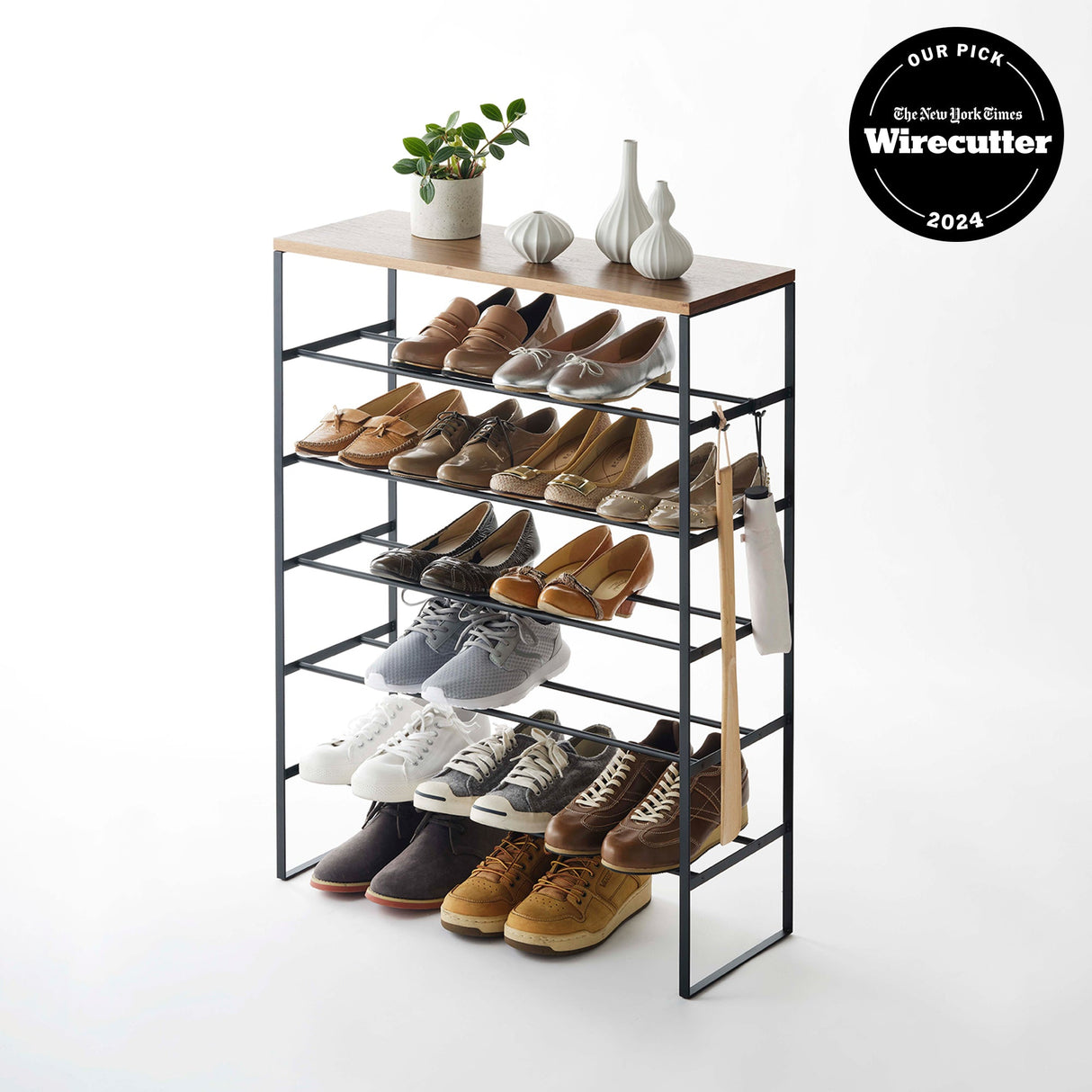 Six-Tier Shoe Rack (34" H) - Steel
