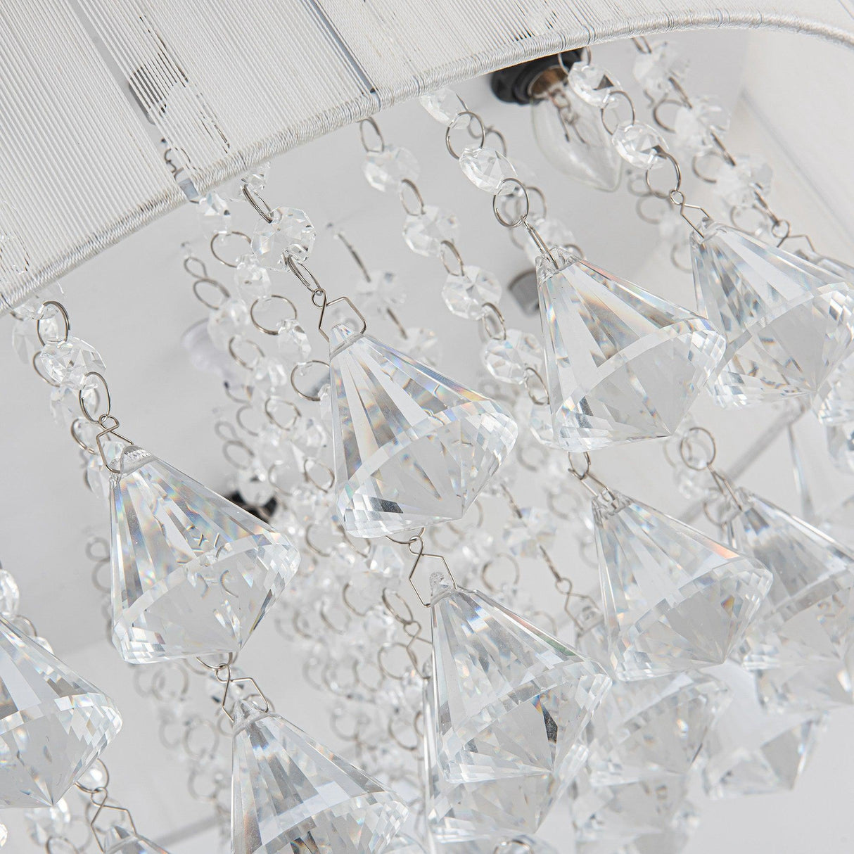 36" Bangaiore Modern Downrod Mount Crystal Ceiling Fan with Lighting and Remote Control