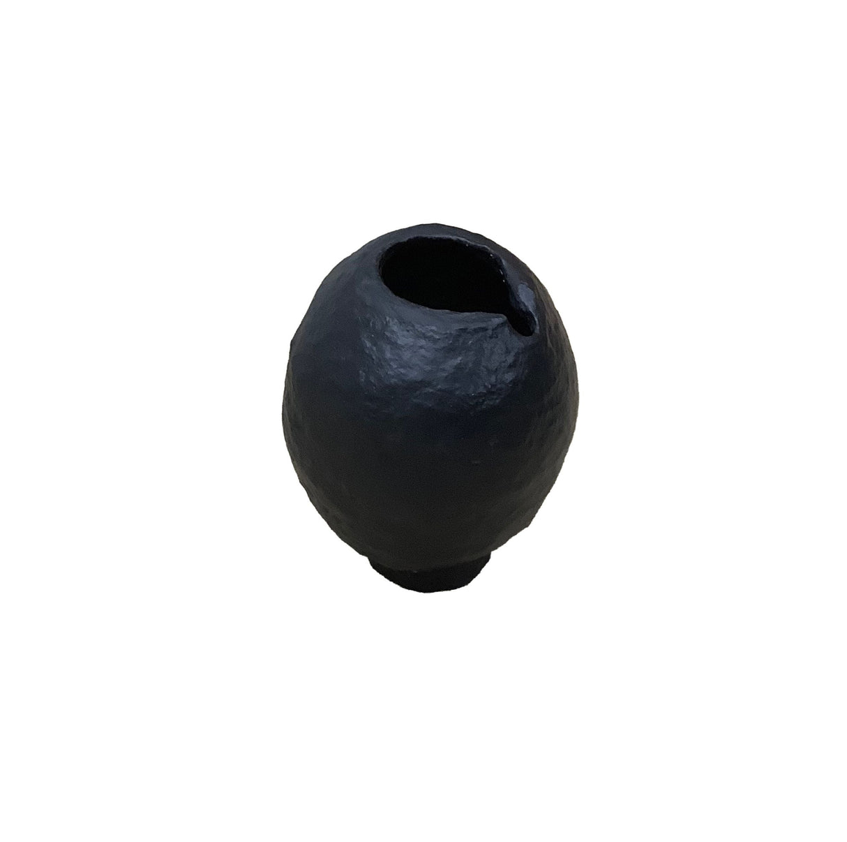 Paper Mache Moon Vase - Black